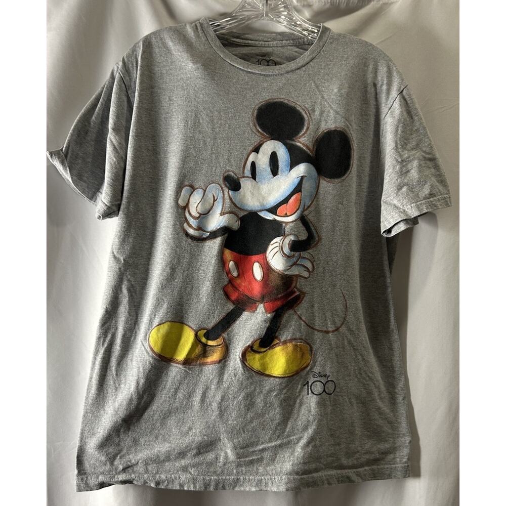 Grey Disney Mickey Mouse 100th Anniversary tshirt size M 38-40 MickeyMouse